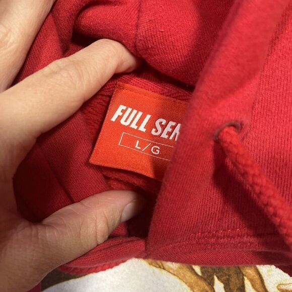 Full Send Mens Red Nelk Boys Hand Of God Hoodie Pullover Size L - Picture 2 of 3